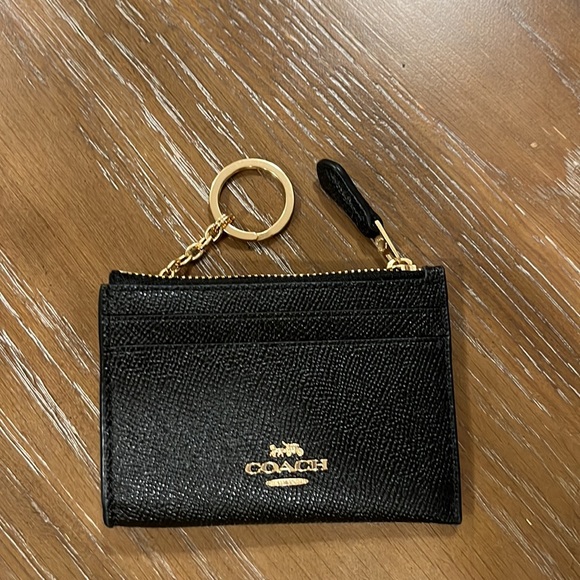 COACH Mini Skinny ID Case Card Coin Key Slit Wallet F88250 BLACK - Picture 4 of 12